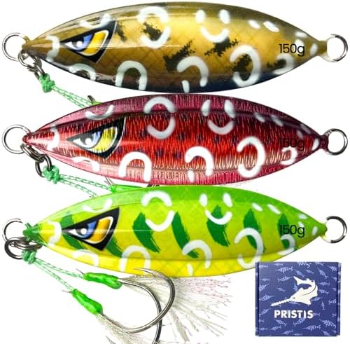 Pristis 3 pcs Sinking Jigs, Slow Fall Pitch Metal Sea Fishing Lures by Pristis