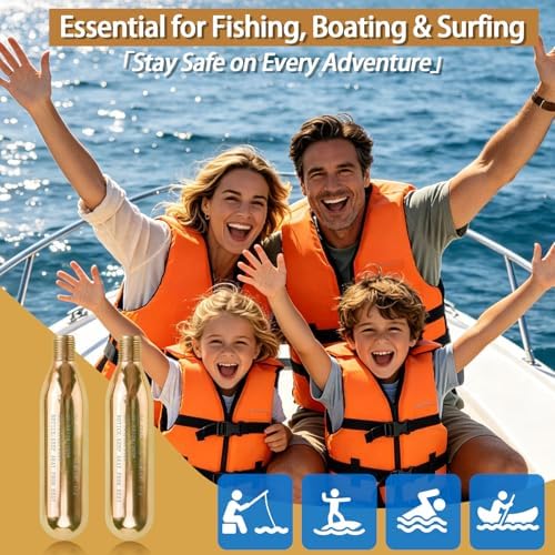 24 Gram CO2 Cartridge Life Jacket Rearming Kit, Auto/Manual PFD, Metal Cartridge for Life Jacket CO2 Cartridges - Image 5