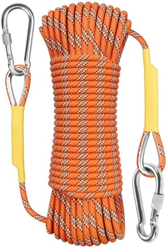 X XBEN Outdoor Climbing Rope 10M(32ft) 20M(64ft) 30M(96ft) 50M(160ft) 70M(230ft) 152M(500FT) 352M(1000FT) Static Rock Climbing Rope for Escape Rope Ice Climbing Equipment Fire Rescue Parachute by XXBEN