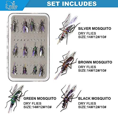 YZD Fly Fishing Flies Realistic Dry Wet Nymph Trout Flies Hand Tie Lures Kits 12/26/48 Pcs… - Image 2