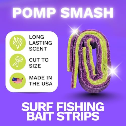 FishGum Surf Fishing Bait Strips for Saltwater Beach Fishing – Real Shrimp, Crab, Clam & Sand Flea Infused Scent – Artificial Cut Bait for Pompano, Redfish & Flounder - Image 2