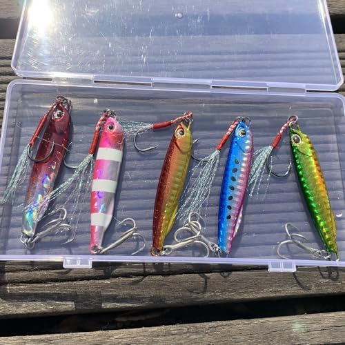 Tripquips Micro Shore Jigging Lure Saltwater Fishing Spoon Lures with Ultra-Sharp Hooks, Saltwater Jigs Fishing Lure for Tuna Salmon Grouper, Sea Fishing Jigging Lure, Trolling Spoon for Bass Fishing - Image 2