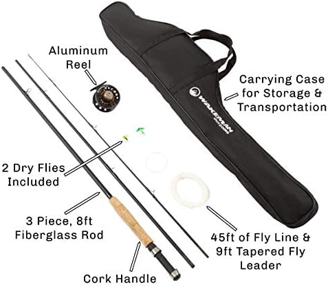 Wakeman Outdoors Fly Fishing Rod & Reel Combo Starter Kit with Case and Accessories - Image 3