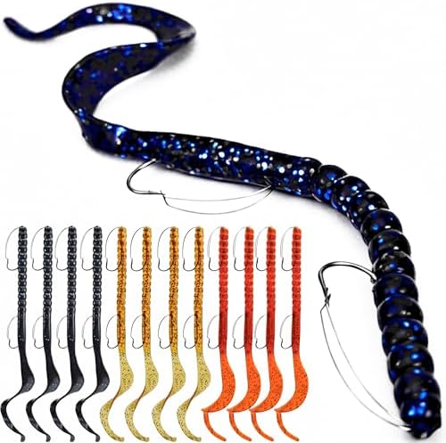 Weedless Fishing Lures Bass Lures, Pre Rigged Worm Swimbaits, 10in by VMSIXVM
