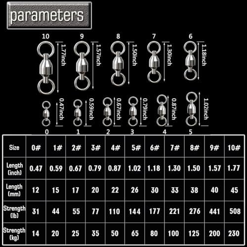 AMYSPORTS Ball Bearing Swivels Connector High Strength Stainless Steel Solid Welded Rings Barrel Swivels Saltwater Freshwater Fishing - Image 6