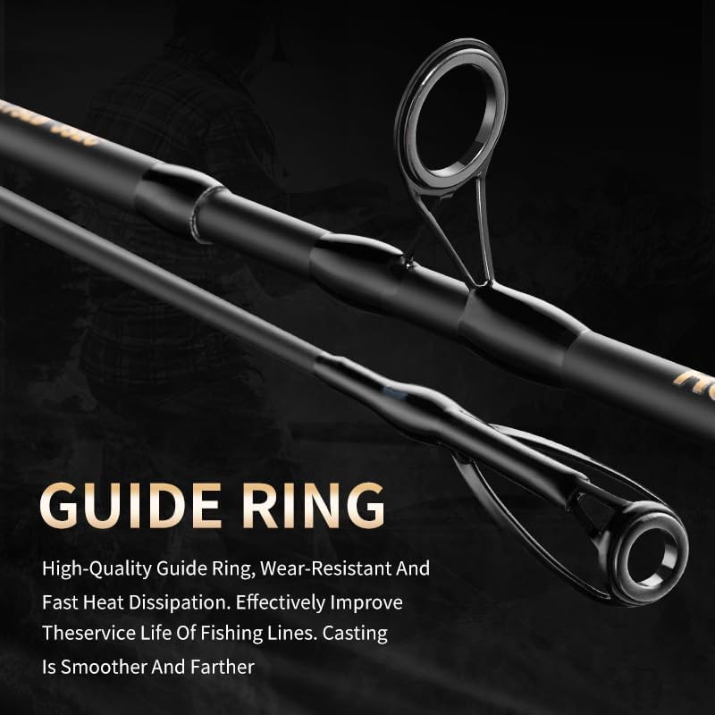 ROOBLINOS Optimism Surf Fishing Rod,10ft, 11 ft, 12ft Carp Fishing Pole, 27T Carbon Fiber Spinning Surf Rod, 3-Piece Portable Saltwater Beach Shore Casting Rod for Big Game Fishing - Image 4