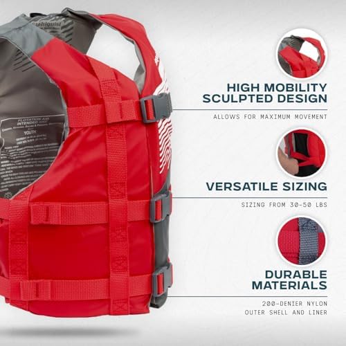 Stohlquist Fit Youth Life Jacket - Coast Guard Approved, High Mobility PFD, Buoyancy Foam, Fully Adjustable for Children Around 75-125 lbs - Image 3
