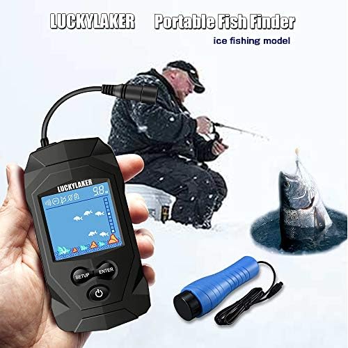 LUCKYLAKER Depth Handheld Fish Finder Display Boat Ice Fishing Finder Sonar Portable Wired Fish Finders Transducer LCD Monitor - Image 2