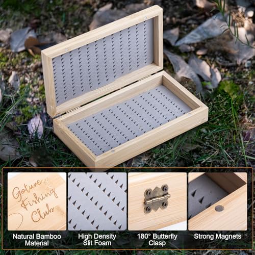 Goture Fly Fishing Flies Assortment Kit with Wooden Fly Box - Image 4