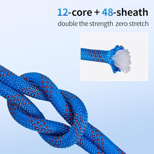 200ft 3/8 Inch Climbing Rope, Heavy Duty Arborist Rope(Blue) - Image 3
