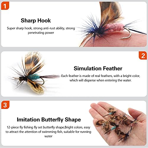 Fly Fishing Kit, Handcrafted Dry Wet Flies with Realistic Lure Design Ready - Image 2