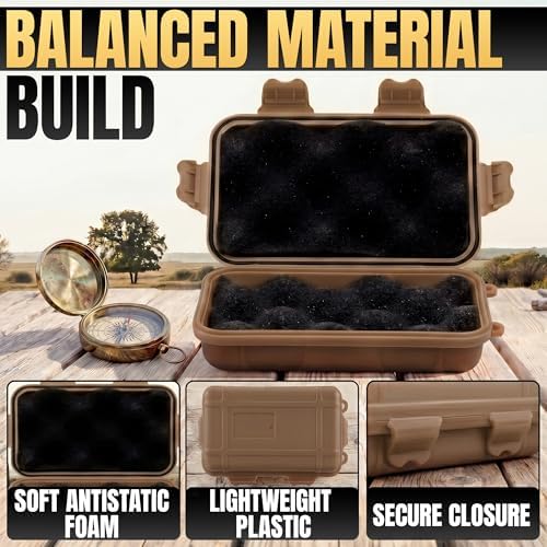 2 Pcs Small Waterproof Box Set, 4.92 x 2.95 x 1.53", (Black & Khaki) - Image 3