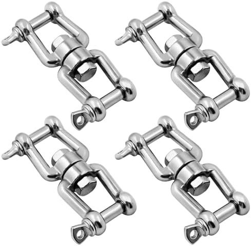 Boat Anchor Swivel Shackle 1/4 inch 5/16 inch 3/8 inch 1/2 inch (4 Size) Jaw - Jaw Anchor China Swivel Connector 316 Stainless Steel Marine Grade Double Shackle by MarineGrade