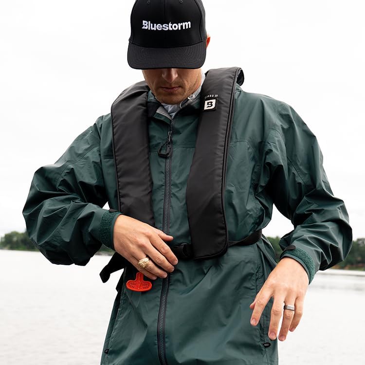 BLUESTORM Cirro 26 Automatic/Manual Inflatable Life Jacket PFD for Adults (Apex Black) | US Coast Guard (USCG) Approved Self Inflating Life Vest Preserver - Image 3