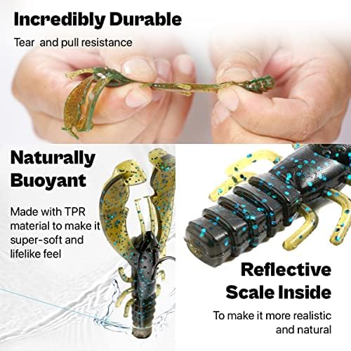 Ned Rig Baits Kit,TRD Soft Plastic Worms or Crawfish for Bass Fishing - Image 3