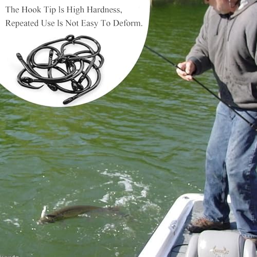 10PCS High-Carbon Steel Circle Hooks Barbed Fishing Hooks with Holes, Freshwater and Saltwater Fishing Hooks for Tuna, Catfish, Bass - Image 5