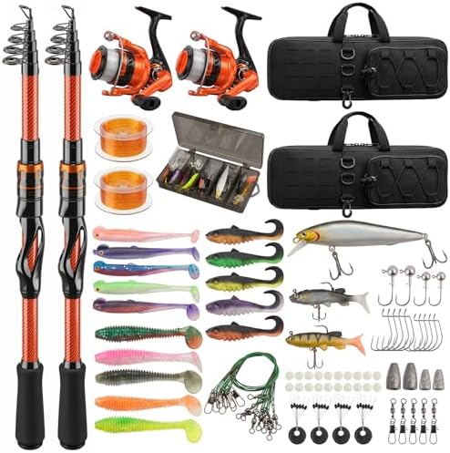 Fishing Rod and Reel Combos, 2PCS Telescopic Fishing Rod by Unknown