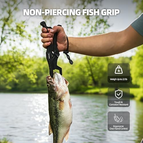 Fishing Tool Kit with Fish Gripper, Portable Fish Scale, Stainless Steel Soap & Measuring Ruler – Saltwater Resistant Tackle Accessories for Freshwater and Saltwater Anglers (Black) - Image 2
