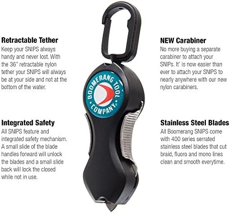 Boomerang Tool Company SNIP Fishing Line Cutters with Retractable Tether and Stainless Steel Blades that Cut Braid, Mono and Fluoro Lines Clean and Smooth! - Image 4
