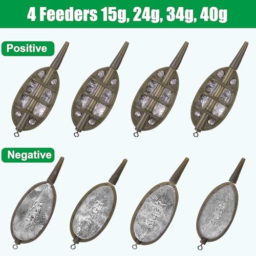 Carp Fishing Method Feeder Set 4 Inline Method Feeders with 1 Quick Release Carp Fishing Equipment Tackle for Baits Holder Tool - Image 2