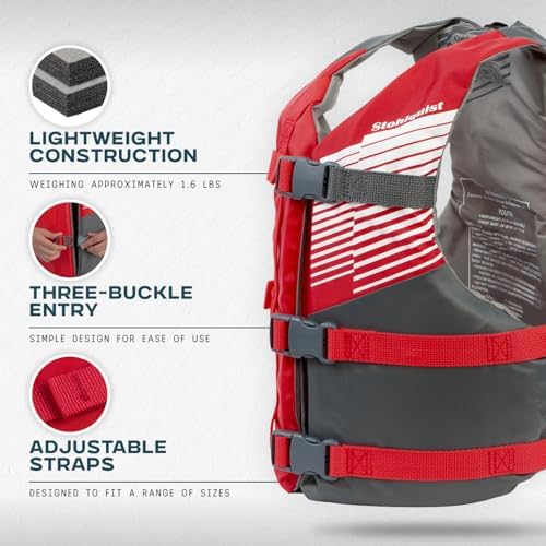 Stohlquist Fit Youth Life Jacket - Coast Guard Approved, High Mobility PFD, Buoyancy Foam, Fully Adjustable for Children Around 75-125 lbs - Image 2