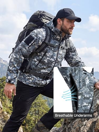 FREE SOLDIER Men's Hooded Waterproof Softshell Jacket - Image 6