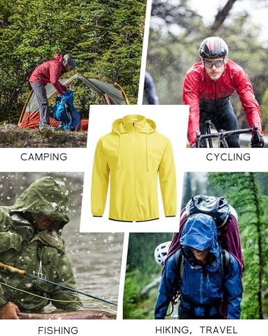 COOFANDY Men's Light Rain Jacket Packable Waterproof Raincoat Windbreaker - Image 6