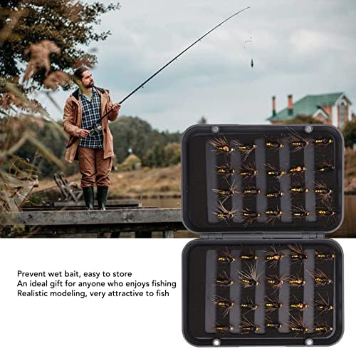 40PCS Fly Fishing Assorted FliesKit Lifelike Stainless Steel Fishing Bait Set with Water Proof Box Dry Wet Nymph Streamers Lures - Image 3