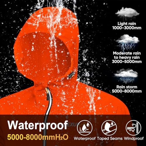 APEXUP Packable Rain Jacket Men Waterproof Lightweight Raincoat with Hood - Image 3