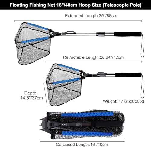 PLUSINNO Fishing Net Fish Floating Landing Net with Handle - Image 6