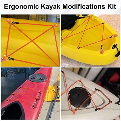 Kayak Deck Rigging Kit, Orange, 1/4" 9.8' Bungee Cord, - Image 7