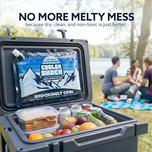 Cooler Shock Reusable Ice Packs for Cooler - Long Lasting Cold Freezer Packs for Coolers and Lunch Boxes - Cooler Ice Packs for Camping Gear, Fishing, Road Trips, Beach Must Haves - Image 6