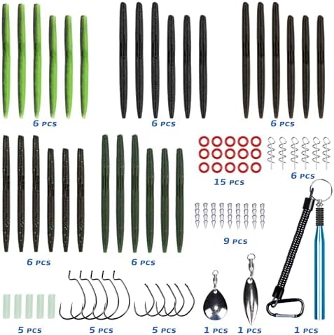 4"/5" Senko Worms Kit, Salt Impregnated Soft Plastic Lures - Image 6
