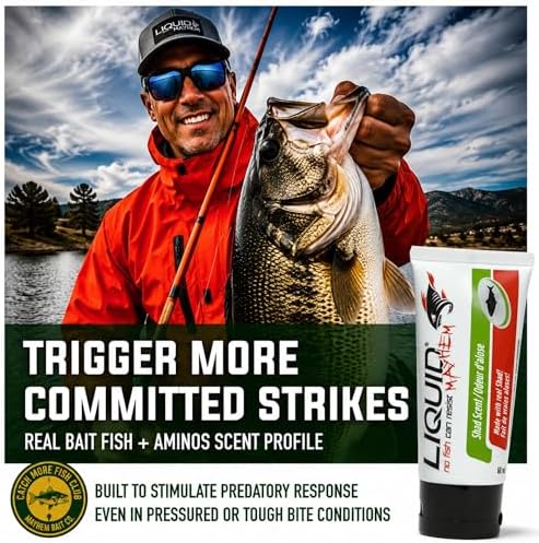 Liquid Mayhem Shad Fish Attractant Gel 60 ml / 2 oz · 60 Uses – Real Anchovy Bait & Aminos | UV-Enhanced Long-Lasting Gel – All Lure Types - Image 2