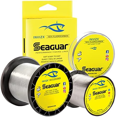 Seaguar InvizX Multi-Species Fishing Line for Casting, Live Bait, Freshwater, 100% Fluorocarbon, Clear, Multiple Sizes by Seaguar