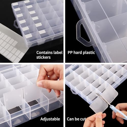 Bead Organizer Storage 2 Pack 36 Grid Jewelry Tackle Craft Box Adjustable - Image 3