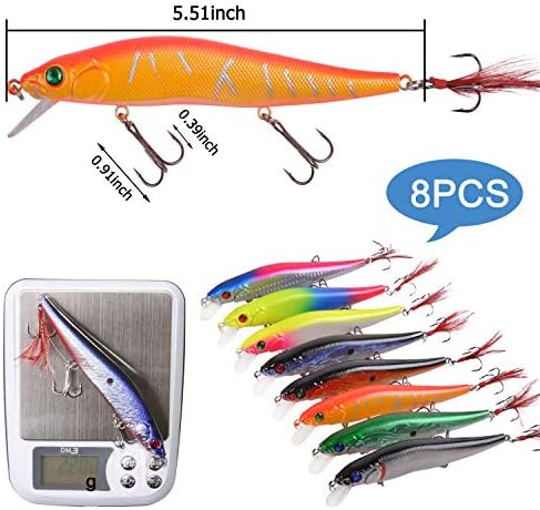 Fishing Lures Kit Crankbait Minnow Hard Bait Set Deep Diving Jerkbait Swimbait Popper Pencil Walleye Lures Artificial Fishing Bait for Bass Trout Redfish Saltwater Freshwater Fishing Lure - Image 4
