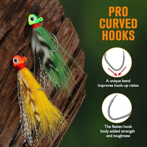 Crappie Jigs Hand-Tied Hair Jigs Fishing Jigs Bucktail Crappie Jig Heads - Image 6