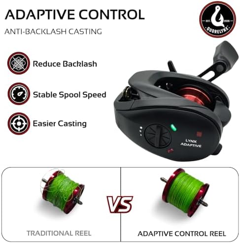 Adaptive Control Baitcaster Reel Bass Fishing, 7.6:1 11BB Magnetic Brake - Image 2
