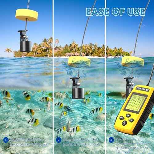 Portable Sonar Alarm Fish Finder with Sonar Transducer and LCD Display, for Kayak Fishing Boat Fishing Ice Fishing - Image 4