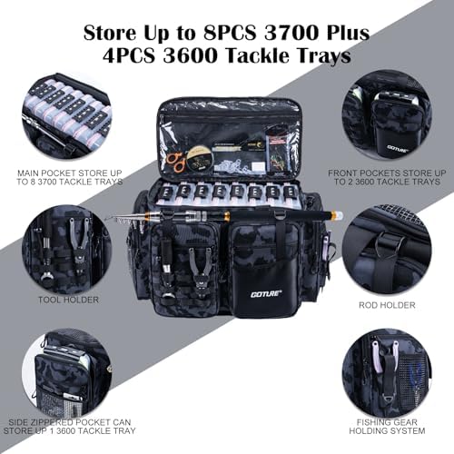 Goture Large Tackle Bag, Water Resistant Saltwater Gear Storage - Image 2