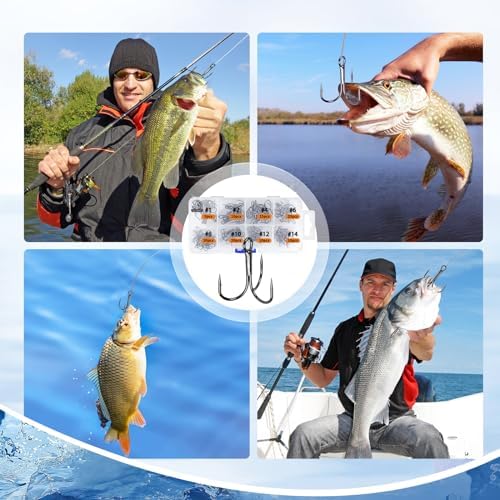 UCEC Fishing Hooks Treble Hooks for Trout Saltwater Freshwater Fish Hook - Image 5