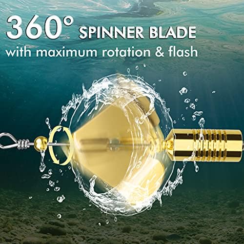 TRUSCEND Swim or Jig Fishing Spinner Baits for Freshwater and Saltwater, Rooster Tail Fishing Lures for Trout Bass Walleye Crappie Salmon Pike, Blade Bait with Copper Blade - Image 6