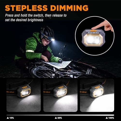 EverBrite Rechargeable Headlamp, 700 Lumens Head lamp for Adults, 6 Modes with White/Red/Green Light, 60° Adjustable LED Headlight for Hunting, Running, and Hiking (Pack of 2) - Image 5