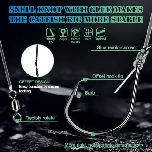 Catfish Float Rigs, 6/0 or 8/0 Circle Hooks, 3 or 6 Pack - Image 5