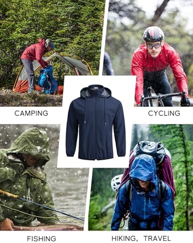 COOFANDY Men's Light Rain Jacket Packable Waterproof Raincoat Windbreaker - Image 6