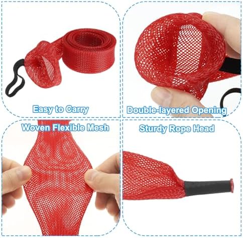 PATIKIL Rod Sock, Fishing Rod Sleeve Cover Braided Mesh Pole Protector Gloves Fishing Tools Pointed End for Spinning Fishing Rod Fly Rod Ice Rod Casting Rod - Image 3