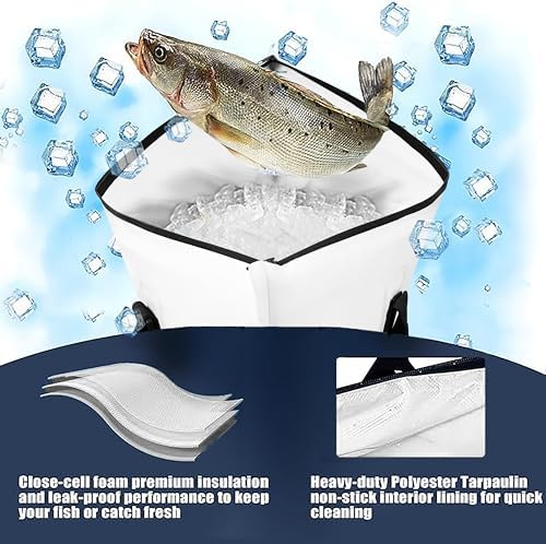 MORXPLOR Insulated Fish Cooler Bag for Fishing 41x17 47x17In 50x20In 60x24 72x30 80X40 Inches,Large Insulated Fish Kill Bag,Fishing Catch Bag Cooler with Water-resistant Zipper - Image 5