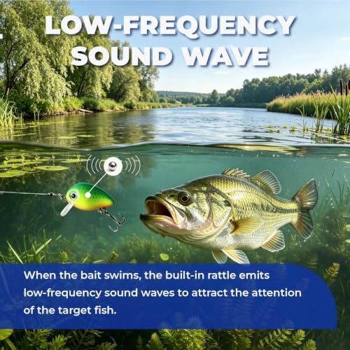 5PCS Micro Crankbait Fishing Lures Set, Lifelike 3D Eyes Hard Bait with Sharp Treble Hooks, Freshwater Saltwater Lures for Bass Trout Perch Walleye Pike, Tackle Box Included - Image 6