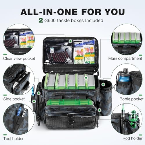 Ghosthorn Waterproof Fishing Tackle Bag Organizer Lure Storage 3600 2 Packs - Image 2